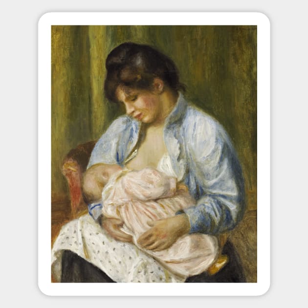 A Woman Nursing a Child by Auguste Renoir Sticker by Classic Art Stall